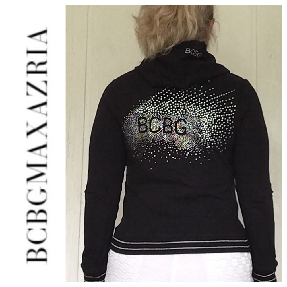 BCBG Y2K HOODIE WITH CRYSTAL LOGO MEDIUM